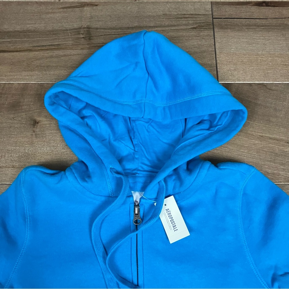 Aeropostale Women’s Size Small Plain Blue Full Zip Hoodie Sweatshirt NWT! - Picture 3 of 11